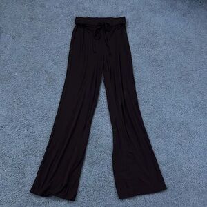 Drawstring stretchy brown straight leg soft comfy pants